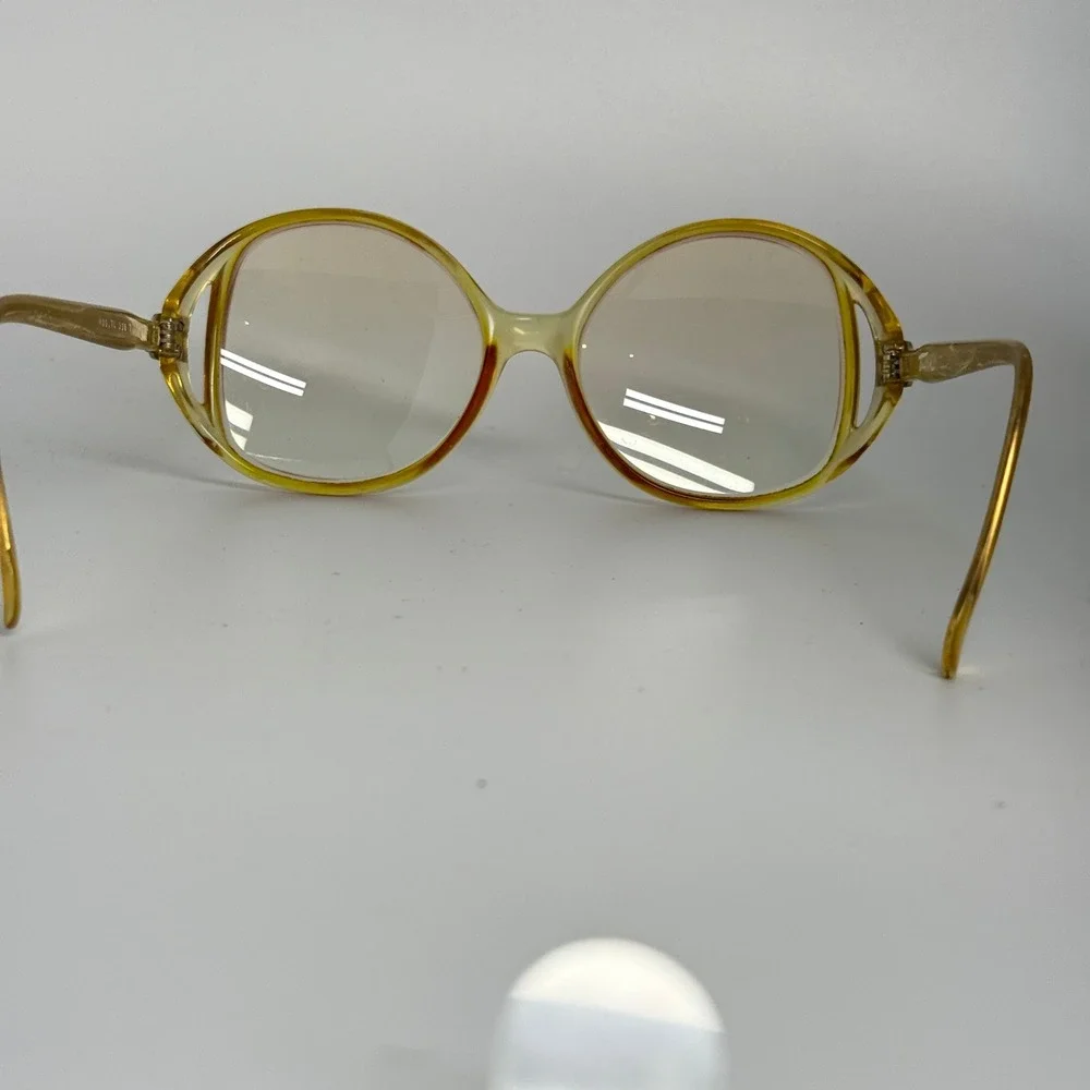 Tura Vintage Eyeglasses Frames Yellow Gold Glitter‎ Mod TL 336 T Round 22101
